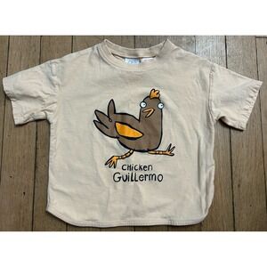 Zara 2T-3T Toddler Chicken Guillermo Graphic Shirt Peach Light Orange